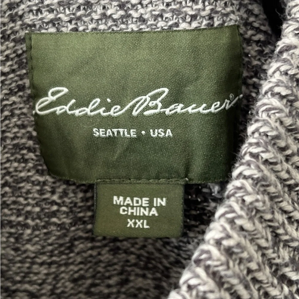 Eddie Bauer Gray Cotton Henley Pullover Sweater Knit Neutral Mens Size XXL - Picture 6 of 9